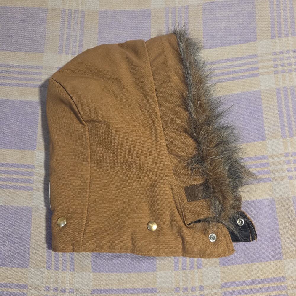 Vintage NOS Carhartt 968QH Brown Faux Fur Quilt Snap Hood Duck Canvas Made USA
